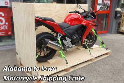 Alabama to Iowa Motorcycle Shipping Crate