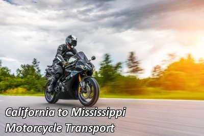 California to Mississippi Motorcycle Transport
