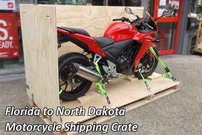 Florida to North Dakota Motorcycle Shipping Crate