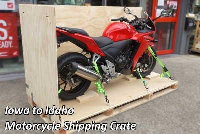 Iowa to Idaho Motorcycle Shipping Crate