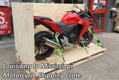 Louisiana to Mississippi Motorcycle Shipping Crate