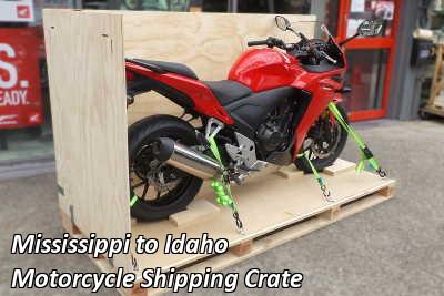 Mississippi to Idaho Motorcycle Shipping Crate