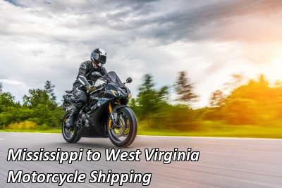 Mississippi to West Virginia Motorcycle Shipping