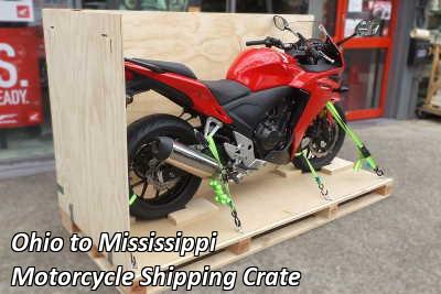 Ohio to Mississippi Motorcycle Shipping Crate