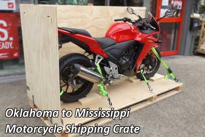 Oklahoma to Mississippi Motorcycle Shipping Crate
