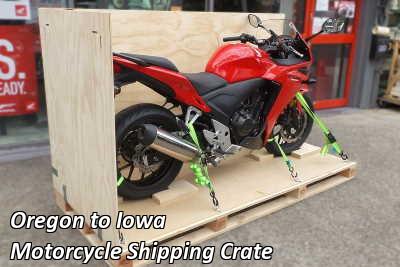 Oregon to Iowa Motorcycle Shipping Crate